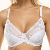 Beauwear  French Style Light Weight Women Lace Bra Breathable Back Closure Adjustable Strap Soft Deep V Thin Lingerie Top