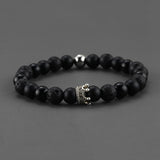 2pcs Charm paired Bracelet for Men gold Crown Women's Bracelets Natural Stone Beads Wristband Boho Couple Bracelet Gifts Friends