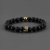 2pcs Charm paired Bracelet for Men gold Crown Women's Bracelets Natural Stone Beads Wristband Boho Couple Bracelet Gifts Friends