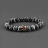 2pcs Charm paired Bracelet for Men gold Crown Women's Bracelets Natural Stone Beads Wristband Boho Couple Bracelet Gifts Friends