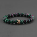 2pcs Charm paired Bracelet for Men gold Crown Women's Bracelets Natural Stone Beads Wristband Boho Couple Bracelet Gifts Friends