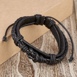 Wholesale Price Classic Genuine Leather Bracelet For Men Hand Charm Jewelry Multilayer male bracelet Handmade Gift For Cool Boys