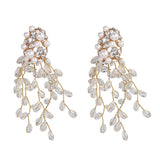 JUJIA za Fashion Boho Crystal Earrings For Women New Rhinestone Statement Pearl Drop Earrings Bijoux Wholesale