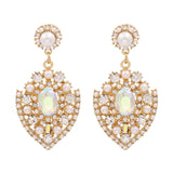 JUJIA za Fashion Boho Crystal Earrings For Women New Rhinestone Statement Pearl Drop Earrings Bijoux Wholesale