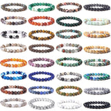 Men Bracelets Natural Healing Energy Tiger Eye Bracelet Polished 8 mm Lapis lazuli Beads Bangle Elastic Pulsera Women Jewelry