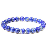 Men Bracelets Natural Healing Energy Tiger Eye Bracelet Polished 8 mm Lapis lazuli Beads Bangle Elastic Pulsera Women Jewelry