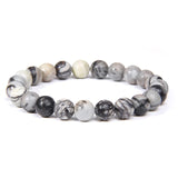 Men Bracelets Natural Healing Energy Tiger Eye Bracelet Polished 8 mm Lapis lazuli Beads Bangle Elastic Pulsera Women Jewelry