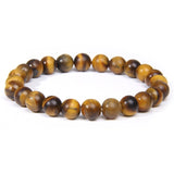 Men Bracelets Natural Healing Energy Tiger Eye Bracelet Polished 8 mm Lapis lazuli Beads Bangle Elastic Pulsera Women Jewelry