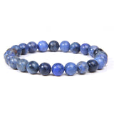 Men Bracelets Natural Healing Energy Tiger Eye Bracelet Polished 8 mm Lapis lazuli Beads Bangle Elastic Pulsera Women Jewelry