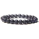 Men Bracelets Natural Healing Energy Tiger Eye Bracelet Polished 8 mm Lapis lazuli Beads Bangle Elastic Pulsera Women Jewelry