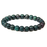 Men Bracelets Natural Healing Energy Tiger Eye Bracelet Polished 8 mm Lapis lazuli Beads Bangle Elastic Pulsera Women Jewelry