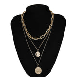 Ingemark Punk Miami Cuban Choker Necklace Colar Hip Hop Big Thick Chunky Chain Fashion Queen Coin Pendant Necklace Women Jewelry