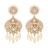 JUJIA za Fashion Boho Crystal Earrings For Women New Rhinestone Statement Pearl Drop Earrings Bijoux Wholesale