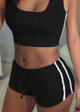 2020 New Fashion Sexy Women Patchwork Yoga Suits Workout Sports Strings Vest Bra Short Pants Athletic Short Set