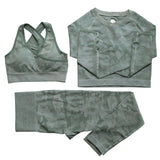 Camo Yoga Set Women Seamless Fitness Yoga Bra Sport Bra Camouflage High Waist GYM Leggings Pants Fitness Suit Workout leggins