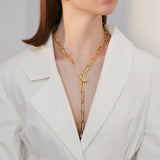Peri'sBox Box Chain Toggle Clasp Gold Necklaces Mixed Linked Circle Necklaces for Women Minimalist Choker Necklace Hot Jewelry