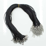 20Pcs Real Handmade Leather Adjustable Braided Rope Necklaces & Pendant Charms Findings Lobster Clasp String Cord