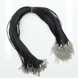 20Pcs Real Handmade Leather Adjustable Braided Rope Necklaces & Pendant Charms Findings Lobster Clasp String Cord