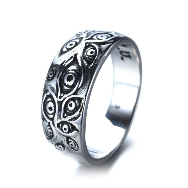 Retro Fashion Gothic Eye Ring Jewelry Men's Ladies Ring Party Entertainment Jewelry Hip Hop Accessories Gift Wholesale