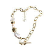 Peri'sBox Box Chain Toggle Clasp Gold Necklaces Mixed Linked Circle Necklaces for Women Minimalist Choker Necklace Hot Jewelry