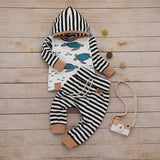 Newborn Clothes Kids Clothes Girls Clothes Baby Girl Clothes Baby Boy Clothes Feather T shirt Tops Strip Pants Free Ship Z4