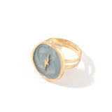 2020 New Female Rings Jewelry Womens Fashion Wedding Alloy Drop Oil Love Moon Lightning Round Finger Rings Gifts For Girls Party