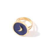 2020 New Female Rings Jewelry Womens Fashion Wedding Alloy Drop Oil Love Moon Lightning Round Finger Rings Gifts For Girls Party