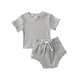 2Pcs Fashion New Summer Newborn Baby Girls Boys Clothes Cotton Casual Short Sleeve Tops T-shirt+Shorts Toddler Infant Outfit Set