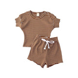 2Pcs Fashion New Summer Newborn Baby Girls Boys Clothes Cotton Casual Short Sleeve Tops T-shirt+Shorts Toddler Infant Outfit Set