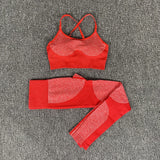 Seamless Yoga Set Sports Bra and Leggings Jogging Women Gym Set Clothes Seamless Workout Sports Tights Women Fitness Sports Suit