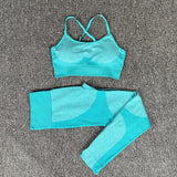 Seamless Yoga Set Sports Bra and Leggings Jogging Women Gym Set Clothes Seamless Workout Sports Tights Women Fitness Sports Suit