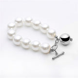 High Quality Charm Imitation Pearl Bracelet Bangle for Women Armband Steampunk Lock Chunky Chain Bracelets Friend Couple Jewelry