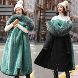 Vielleicht -30 Degrees Snow Wear Long Parkas Winter Jacket Women Fur Hooded Clothing Female Fur Lining Thick Winter Coat Women