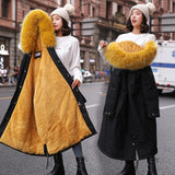 Vielleicht -30 Degrees Snow Wear Long Parkas Winter Jacket Women Fur Hooded Clothing Female Fur Lining Thick Winter Coat Women