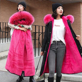 Vielleicht -30 Degrees Snow Wear Long Parkas Winter Jacket Women Fur Hooded Clothing Female Fur Lining Thick Winter Coat Women