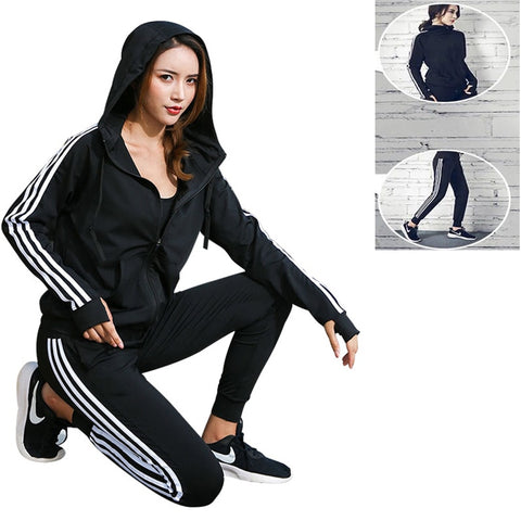 Women Tracksuit sportswear yoga suit Loose Sports Jacket Sweatshirt Sports Harem Pants Gym Fitness Running Jog Set Sportswear