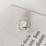 ANENJERY Fashion Width Surface Knot Winding Thai Silver Color Ring Open Finger Ring For Women Jewelry Gifts S-R740