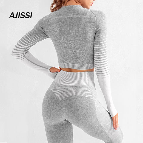 Seamless Women Yoga Set Long Sleeve Top High Waist  Sport Leggings Gym Clothes  Sport Suit short Gym Suit Fitness Sets for Women