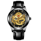 New Golden Mens Watches Top Brand Luxury Chinese Dragon Watch Business Full Steel Quartz Clock Male Relogio Masculino