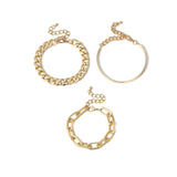 IngeSight.Z 3Pcs/Lot Punk Miami Curb Cuban Thick Bracelet Bangle Chunky Heavy Metal Imitation Pearl Bracelet Wrist Chain Jewelry