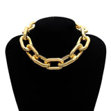 High Quality Punk Lock Choker Necklace Pendant Women Collar Statement Brand Gold Color Chunky Thick Chain Necklace Steampunk Men