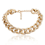 High Quality Punk Lock Choker Necklace Pendant Women Collar Statement Brand Gold Color Chunky Thick Chain Necklace Steampunk Men