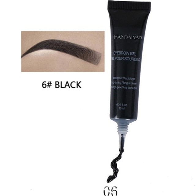Natural 6 Colors Liquid Dyeing Eyebrow Cream Set Waterproof Durable Brown Tint Eyebrow Henna Mascara Eyebrows Paint Makeup