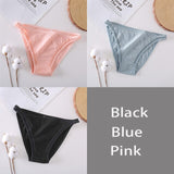 FINETOO 3Pcs/set Women Cotton Panties M-XL Sexy Underpants Hollow Mesh Underwear Low-Rise Panty Sexy Women Brief Female Lingerie