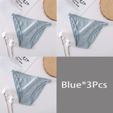 FINETOO 3Pcs/set Women Cotton Panties M-XL Sexy Underpants Hollow Mesh Underwear Low-Rise Panty Sexy Women Brief Female Lingerie