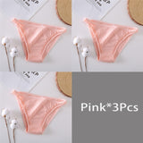 FINETOO 3Pcs/set Women Cotton Panties M-XL Sexy Underpants Hollow Mesh Underwear Low-Rise Panty Sexy Women Brief Female Lingerie