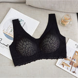 Elifashion Seamless underwear full Wing lace Picture foam-latex Seperate Cup sexy beauty back NO steel ring vest one-piece bra