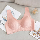 Elifashion Seamless underwear full Wing lace Picture foam-latex Seperate Cup sexy beauty back NO steel ring vest one-piece bra