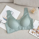 Elifashion Seamless underwear full Wing lace Picture foam-latex Seperate Cup sexy beauty back NO steel ring vest one-piece bra