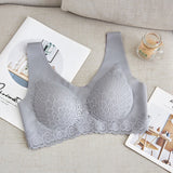 Elifashion Seamless underwear full Wing lace Picture foam-latex Seperate Cup sexy beauty back NO steel ring vest one-piece bra